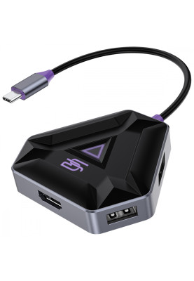 Type-C-Хаб Proove Gaming Spectre (2*USB3.0 + Type-C + PD100W + HDMI) dark gray