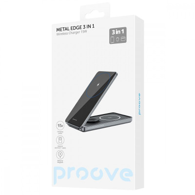 Бездротовий ЗП Proove Metal Edge 3 in 1 gray