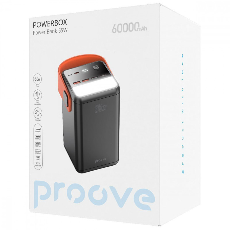 Портативна Батарея Proove Powerbox 65W 60000mAh black