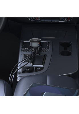 АЗП Baseus Enjoyment Pro Car Charger USB + Retractable C & iP Cable 60W black