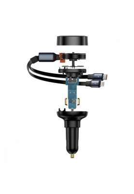 АЗП Baseus Enjoyment Pro Car Charger USB + Retractable C & iP Cable 60W black