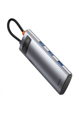 Type-C-Хаб Baseus Metal Gleam Series 7-Port (Type-C to HDMI4K 60Hz+3xUSB3.0+PD+SD/TF) gray