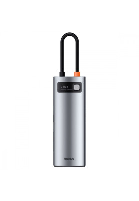 Type-C-Хаб Baseus Metal Gleam Series 7-Port (Type-C to HDMI4K 60Hz+3xUSB3.0+PD+SD/TF) gray