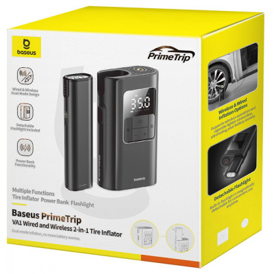 Портативний Міні Насос Baseus PrimeTrip VA1 2-in-1 black