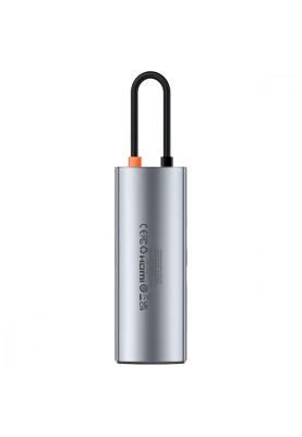 Type-C-Хаб Baseus Metal Gleam Series 7-Port (Type-C to HDMI4K 60Hz+3xUSB3.0+PD+SD/TF) gray
