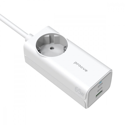 Мережевий фільтр Proove Power Strip PD-02 65W (2 Type-C + 1USB) white