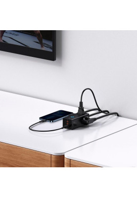 Мережевий фільтр Baseus PowerCombo Digital PowerStrip 3AC+1U+2C 40W (1.5m) black