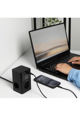 Мережевий фільтр Proove Power Cube 65W (3xAC + 2xType-C + 1xUSB) 1.5m black