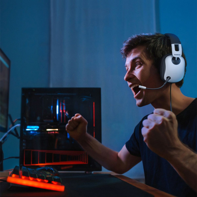 Дротові навушники Baseus GoPlay 1 Max Gaming white
