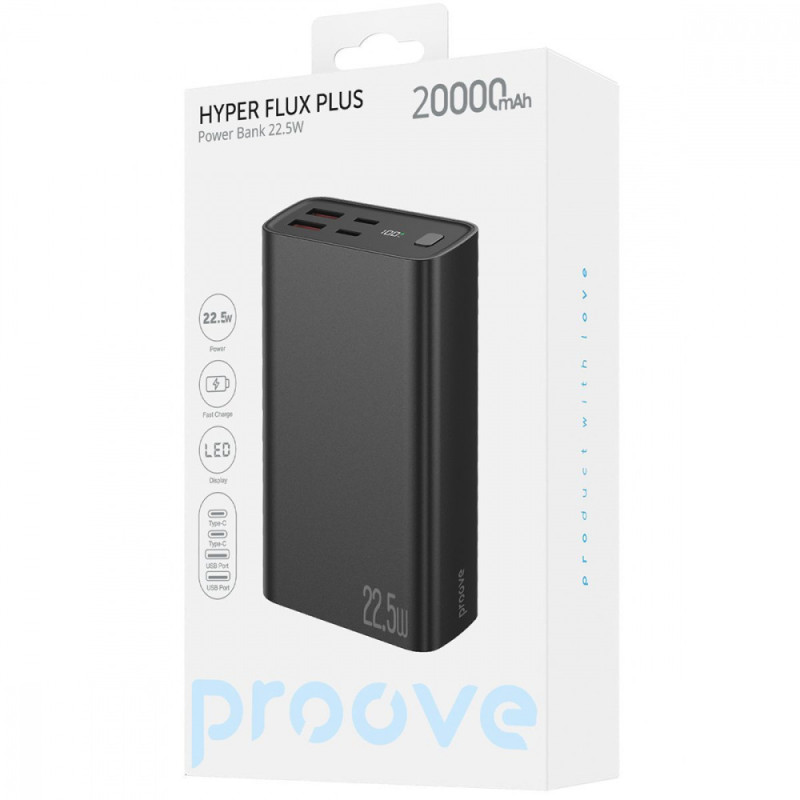 Портативна Батарея Proove Hyper Flux Plus 22.5W 20000mAh black