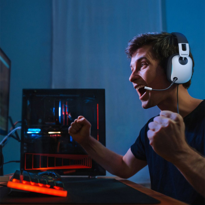 Дротові навушники Baseus GoPlay 1+  Max Gaming white