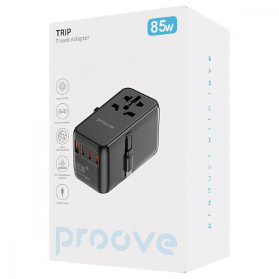 Універсальний адаптер Proove Trip 85W black