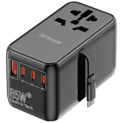 Універсальний адаптер Proove Trip 85W black
