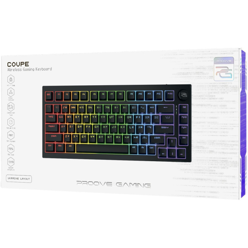 Бездротова клавіатура Proove Gaming Coupe (Ukraine Layout) black