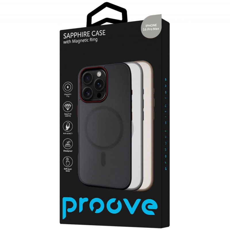 Чохол Proove Sapphire Case with Magnetic Ring iPhone 16 Pro Max natural titanium