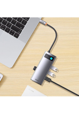 USB-Хаб Baseus Metal Gleam Series 4-in-1 (4xUSB3.0) gray