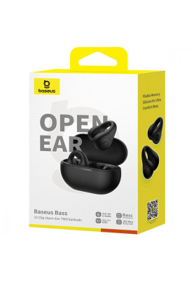 Бездротові навушники Baseus Bass 15 Clip Open-Ear TWS white