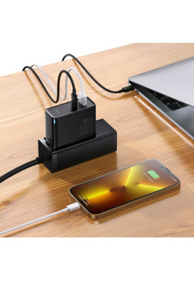 МЗП Baseus GaN5 Pro 100W (Type-C + USB) + Кабель Type-C + Type-C black