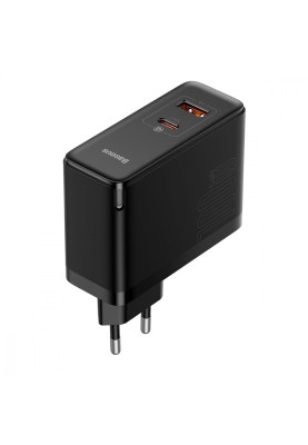 МЗП Baseus GaN5 Pro 100W (Type-C + USB) + Кабель Type-C + Type-C black