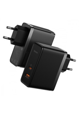 МЗП Baseus GaN5 Pro 100W (Type-C + USB) + Кабель Type-C + Type-C black