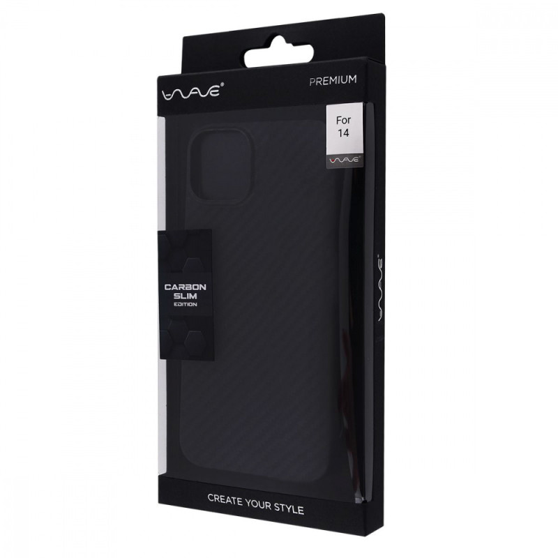 Чохол WAVE Premium Carbon Slim with Magnetic Ring iPhone 14 black