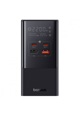 Мережевий фільтр Baseus Power Combo Tower Digital (2*AC+2*USB+2*Type-C 100W 1.5m) black