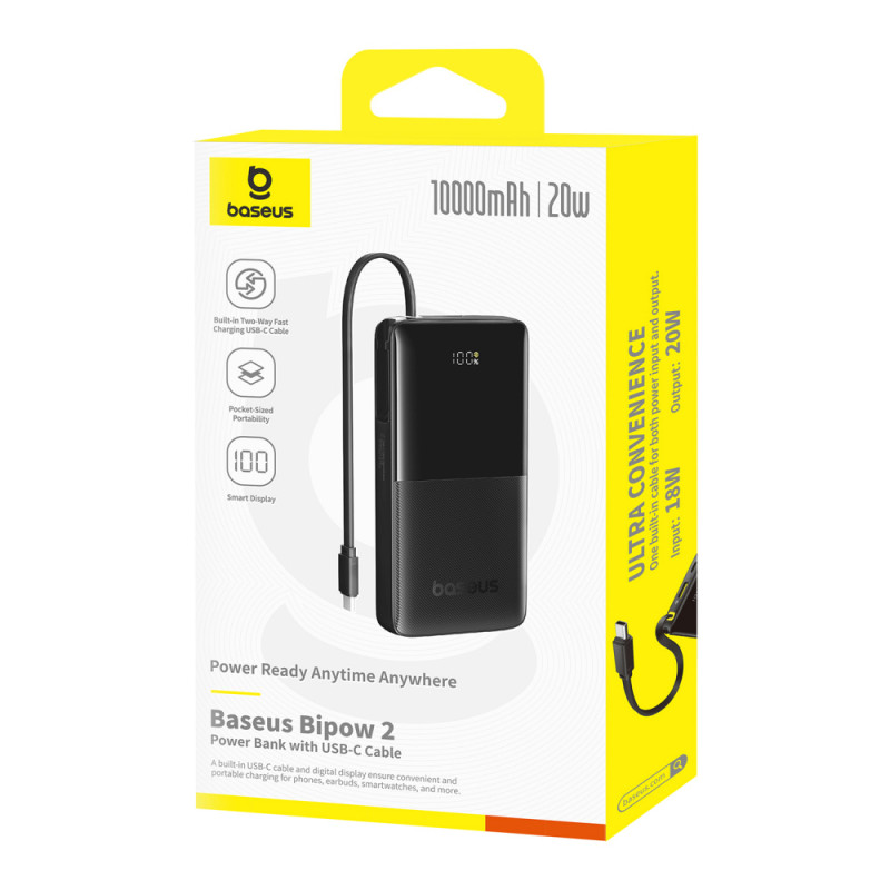 Портативна Батарея Baseus Bipow 2 20W 10000mAh black