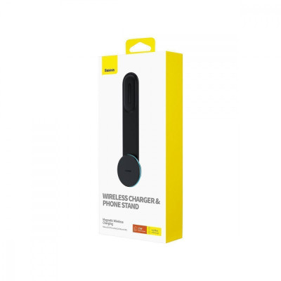 Автомобільний тримач з Бездротовим ЗП Baseus C02 Pro Series Magnetic black