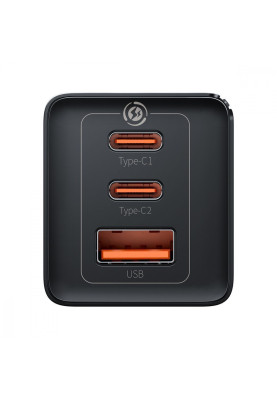 МЗП Baseus GaN5 Pro 65W (2 Type-С+USB ) + Кабель Type-C to Type-C 100W (1m) black