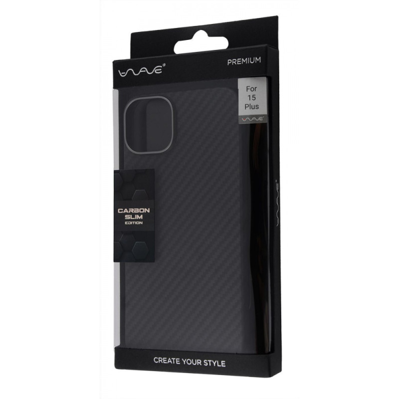 Чохол WAVE Premium Carbon Slim with Magnetic Ring iPhone 15 Plus black