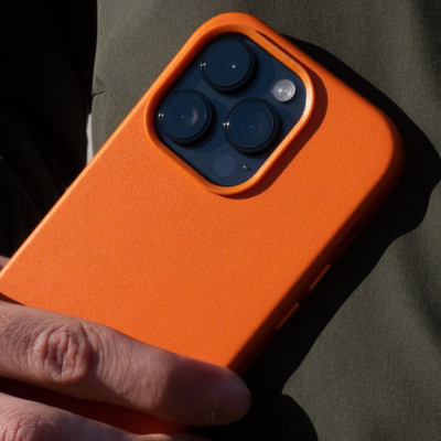 Чохол WAVE Premium Leather Edition Case with Magnetic Ring iPhone 15 Plus orange