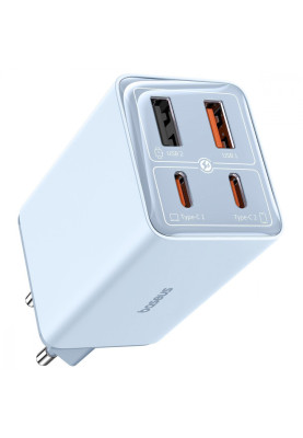 МЗП Baseus GaN6 Pro Fast Charger 2 Type-C + 2 USB 65W blue