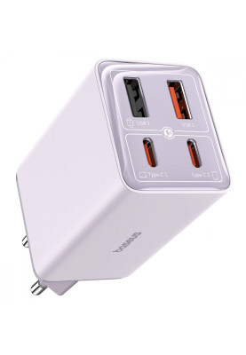 МЗП Baseus GaN6 Pro Fast Charger 2 Type-C + 2 USB 65W purple