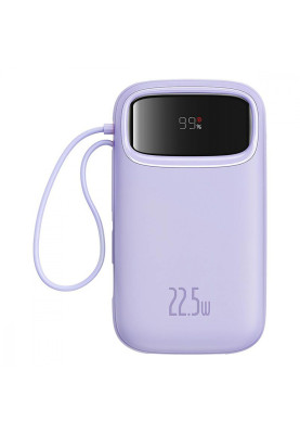 Портативна Батарея Baseus Qpow2 Dual-Cable Digital Display 22.5W 20000mAh (With cable Type-C 3A 0.3m purple