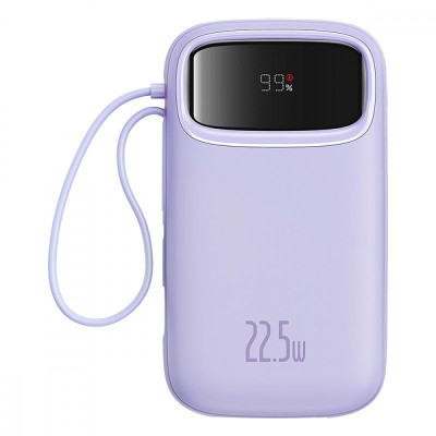 Портативна Батарея Baseus Qpow2 Dual-Cable Digital Display 22.5W 20000mAh (With cable Type-C 3A 0.3m purple