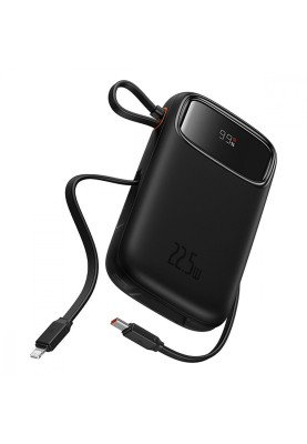 Портативна Батарея Baseus Qpow2 Dual-Cable Digital Display 22.5W 20000mAh (With cable Type-C 3A 0.3m black