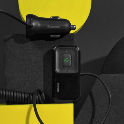 АЗП Baseus FM Launcher S-16 10W 2USB+AUX black