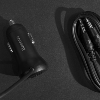 АЗП Baseus FM Launcher S-16 10W 2USB+AUX black