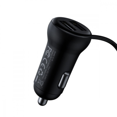 АЗП Baseus FM Launcher S-16 10W 2USB+AUX black