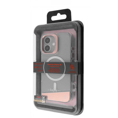 Чохол Kajsa Aluminium Shield with Magnetic Ring iPhone 16 silver Чохол Kajsa Aluminium Shield with Magnetic Ring iPhone 16 silver