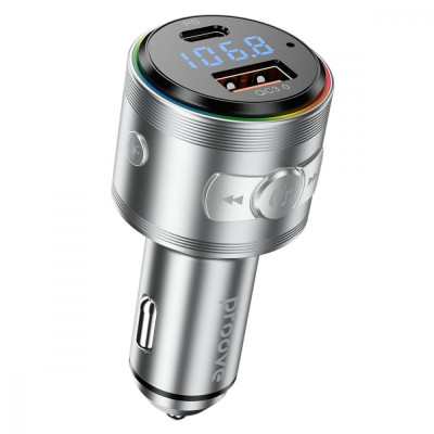 АЗП Proove FM Launcher Maxi Wave 30W (PD+QC3.0) Type-C+USB silver