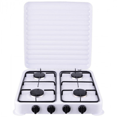 Настільна газова плита, плита на 4 конфорки Domotec MS 6604, таганок