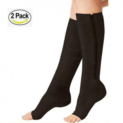 Компресійні гольфи Zip Sox, шкарпетки від варикозу Чорний