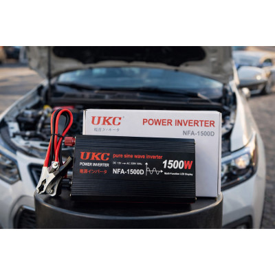 Автомобильный инвертор 1500 Вт, 12–220 В, 2×USB, чистый синус / Инвертор для котла и техники