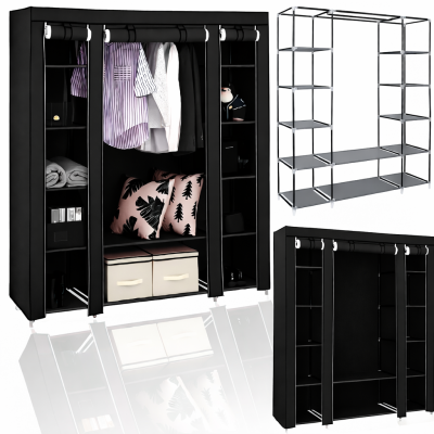 Тканинна шафа HCX Storage Wardrobe 88130 Чорний Тканинна шафа HCX Storage Wardrobe 88130 Чорний