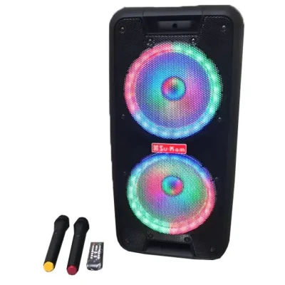 Портативна колонка Su-Kam 1010 + 2 мікрофони + BT 12v220v