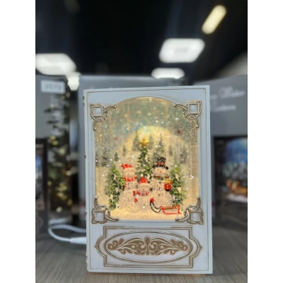 Сніговик Новорічний музичний нічник-світильник XMAS WDL 24023B