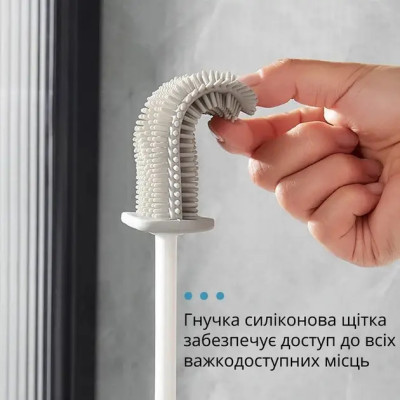 Туалетний йоржик із гнучкою силіконовою щіткою / Йоржик для унітазу Туалетний йоржик із гнучкою силіконовою щіткою / Йоржик для унітазу