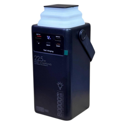 Павер банк 80000mah PD-80 / 22,5 Ліхтар + кабель Power Bank Павер банк 80000mah PD-80 / 22,5 Ліхтар + кабель Power Bank