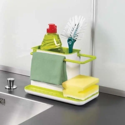 Універсальний органайзер для кухні на раковину 3 в 1 DAILY USE, для щіток, губок, мила та рушників